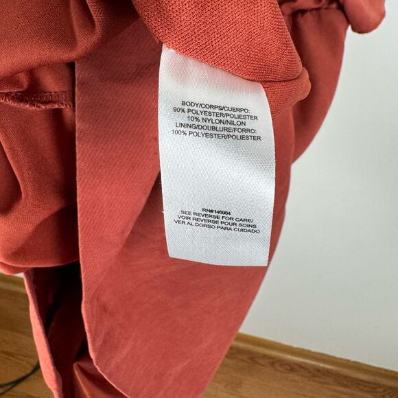 Julia Jordan Dress Womens 10 Flutter Sleeve Twist Front V Neck Sheath in Rust - Picture 9 of 11